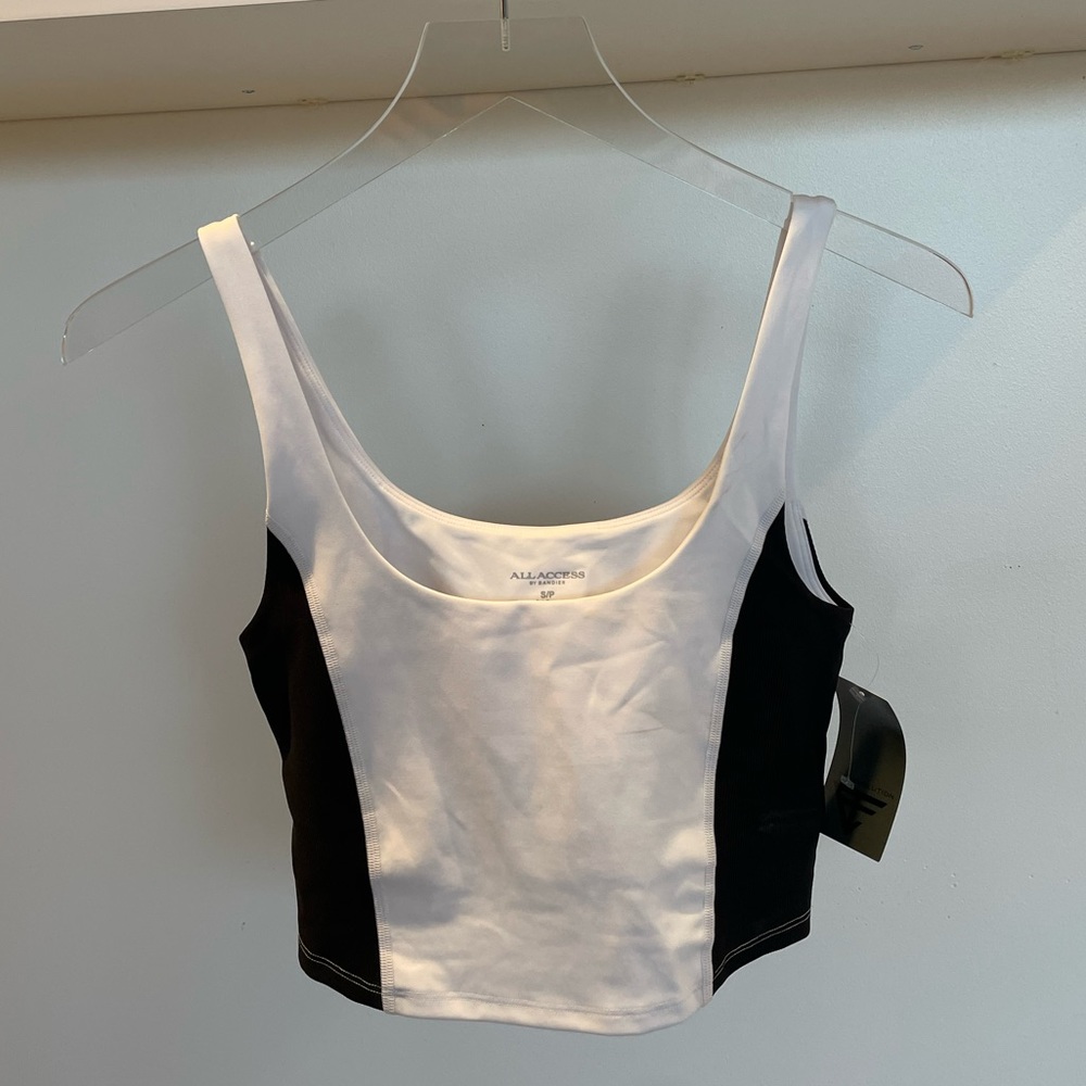 Bandier Rib Mix Tempo Tank, NBW, white and black